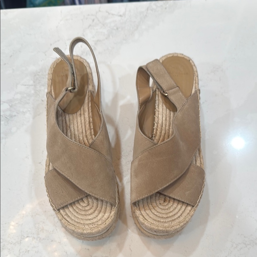 Marc Fisher Tan Espadrille Slingback Sandals